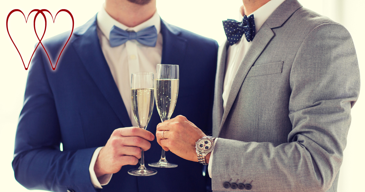 A couple having a drink of wine on Valentine's Day