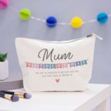 Personalised Mother's Day Bunting Design Wash Bag