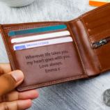 Personalised Free Text Tan Leather Wallet