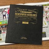 Personalised A3 International Cricket Book - Leather Black Cover