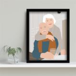 Personalised Grandparents "Photo-to-Painting" Hand Illustrated Framed Prints