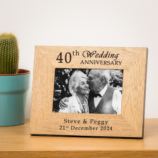 Personalised 40th Wedding Anniversary Wooden Photo Frame