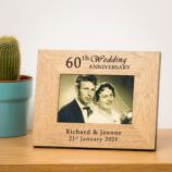 Personalised 60th Wedding Anniversary Wooden Photo Frame