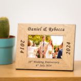 Personalised Wedding Anniversary Wooden Photo Frame