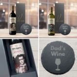 19 Crimes Red Wine & Sauvignon Blanc Gift Sets with "Dad's Wine" Slate Coaster