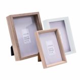 Set of 3 White Washed Effect Contemporary Photo Frames