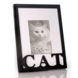 Carved Wood Cat Photo Frame