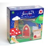 Red Arched Wooden Fairy Door