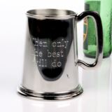 Engraved Pint Pewter Tankard