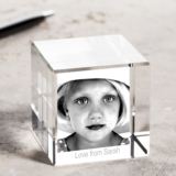 Etched Paperweight Cube and Text