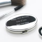 Engraved Oval Compact Mirror