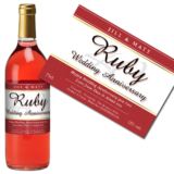 Personalised Ruby Wedding Anniversary Rose Wine