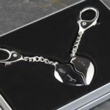 Engraved Joining Hearts Keyring in Gift Box