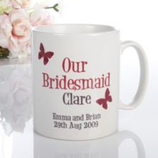Personalised Bridesmaid Butterfly Mug