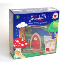 Red Arched Wooden Fairy Door