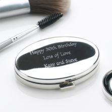 Engraved Oval Compact Mirror