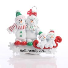 Personalised Snowman Family Ornament