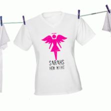 Pink Angel V-Neck T-Shirt