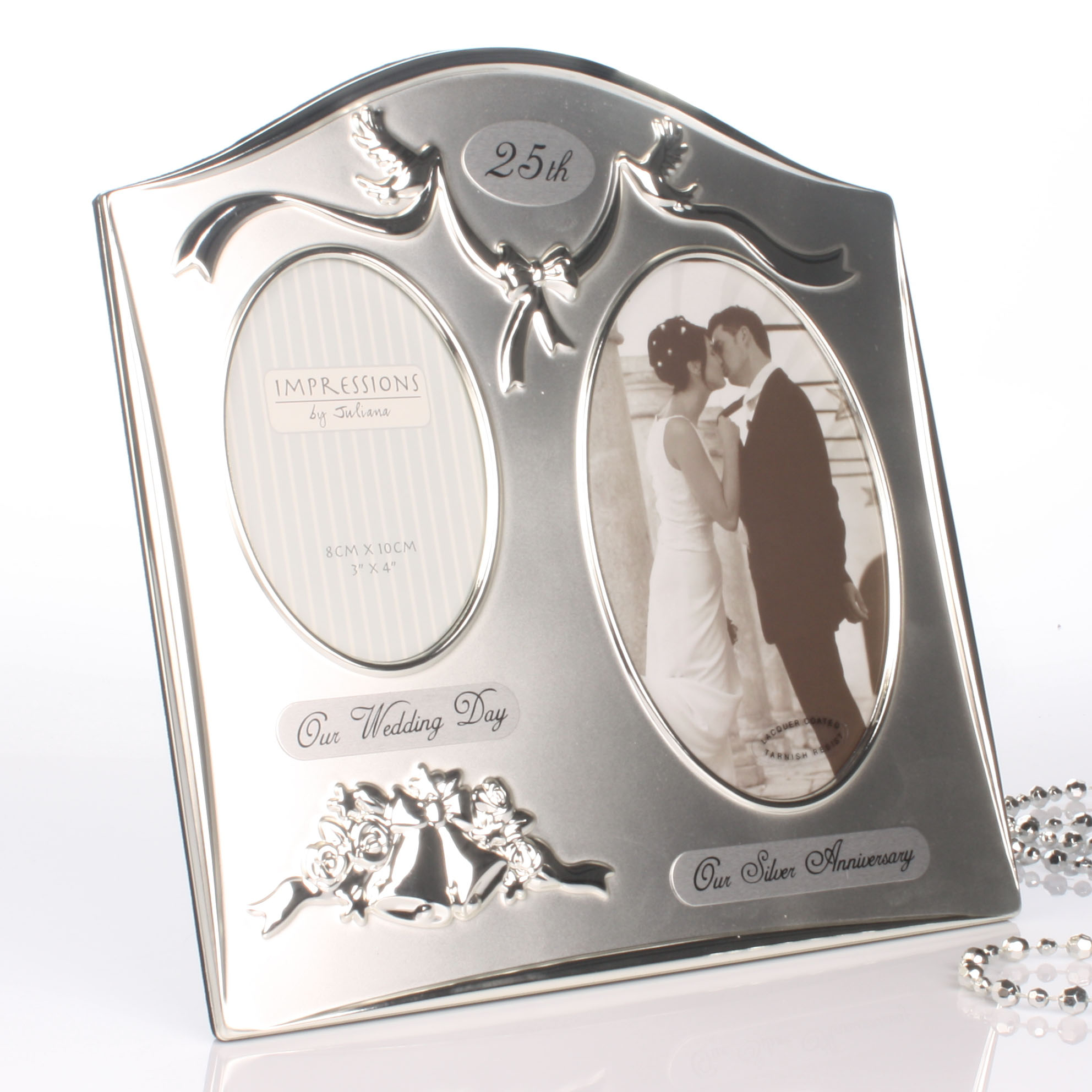 Message silver photo frame new baby christening wedding birthday ideal gift 