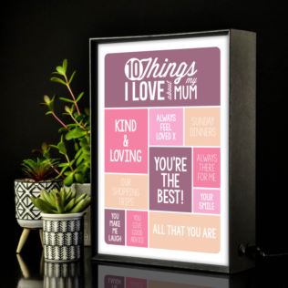 Personalised 10 Things I Love About Mum Light Box Product Image