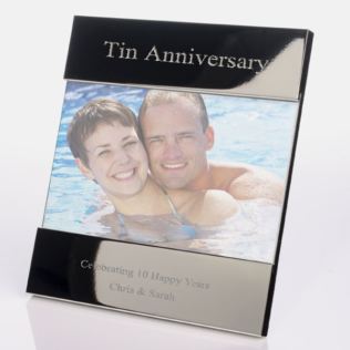Engraved 10th (Tin) Anniversary Photo Frame Product Image