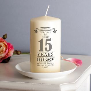Personalised 15th Anniversary Candle Product Image