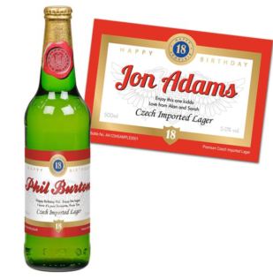 18th Birthday Personalised Bottle of Lager Product Image