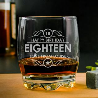Personalised 18th Birthday Whisky Glass Product Image