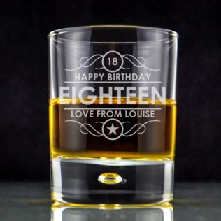 Personalised 18th Birthday Whisky Glass Product Image