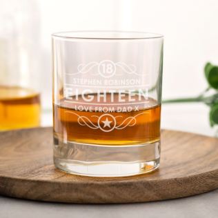 Personalised 18th Birthday Whisky Glass Product Image