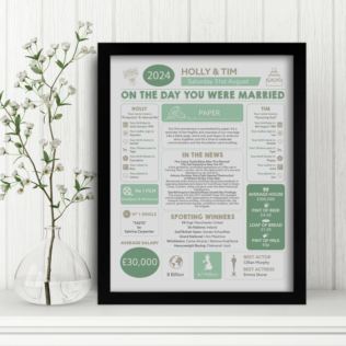 1st Anniversary (Paper) Wedding Day Chart Framed Print Product Image