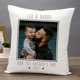 Personalised Our 1st Father's Day Photo Upload Cushion Product Image
