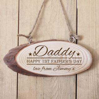 Personalised 1st Father's Day Wooden Hanging Plaque Product Image