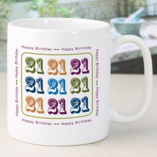 Happy 21st Birthday Personalised Mug Product Image