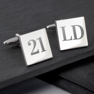 Personalised 21st Birthday Silver Plated Cufflinks Product Image