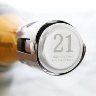 Personalised 21st Birthday Wine Bottle Stopper Product Image