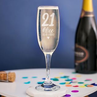 Engraved 21st Birthday Prosecco Flute Product Image