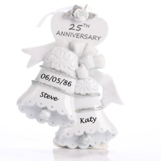 25th Anniversary Personalised Bells Ornament Product Image