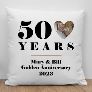 Personalised 50th Wedding Anniversary Photo Cushion Product Image