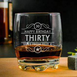 Personalised 30th Birthday Whisky Glass Product Image