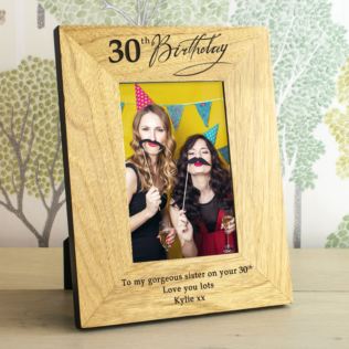 30th Birthday Wooden Personalised Photo Frame Product Image