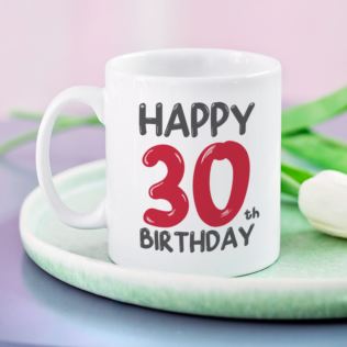 Personalised 30th Birthday Mug Red Product Image