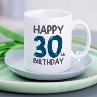 Personalised 30th Birthday Mug Blue Product Image