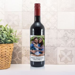 Personalised Photo Upload Bottle Of Red Wine Product Image
