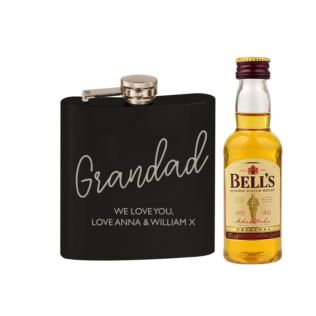 Personalised Hip Flask and Miniature Bells Product Image