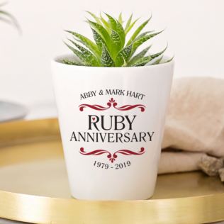 Personalised Ruby Wedding Anniversary Plant Pot Product Image