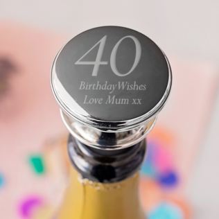 Personalised 40th Birthday Wine Bottle Stopper Product Image