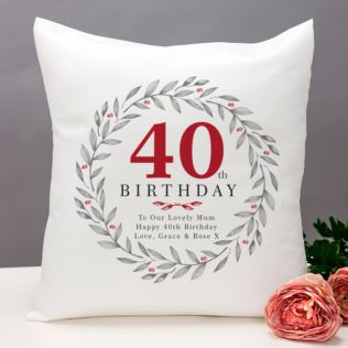 Personalised 40th Birthday Cushion Product Image
