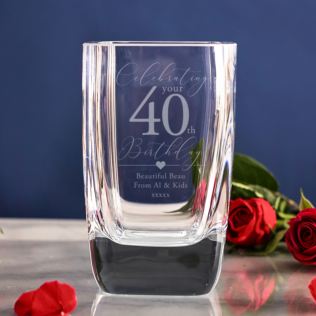Personalised 40th Birthday Vase Product Image