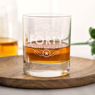 Personalised 40th Birthday Whisky Glass Product Image